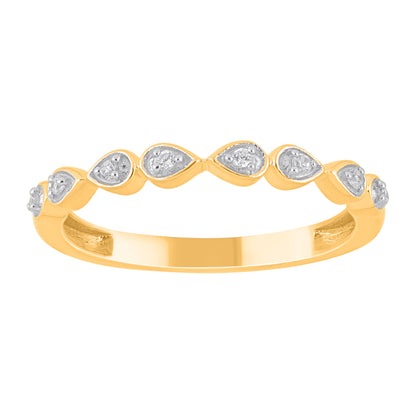 0.06 Carat Round Diamond 14K Yellow Gold Wedding Band