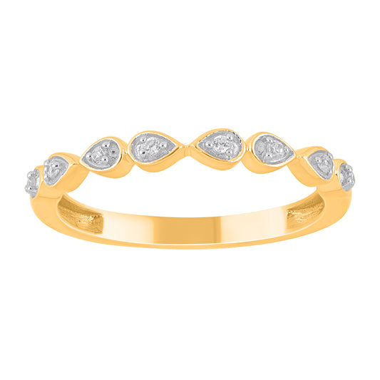 0.06 Carat Round Diamond 14K Yellow Gold Wedding Band