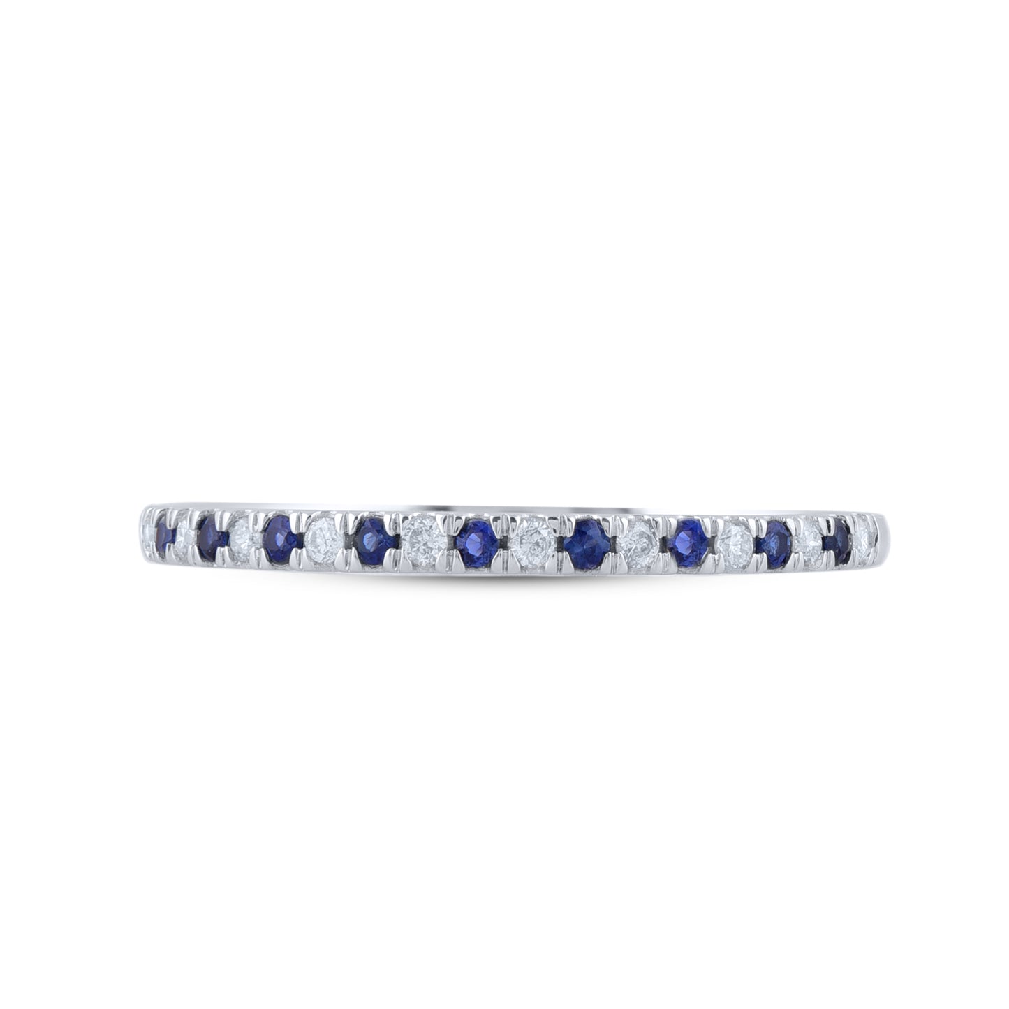 Diamond and Blue Sapphire Stackable Band Ring in 10K Gold