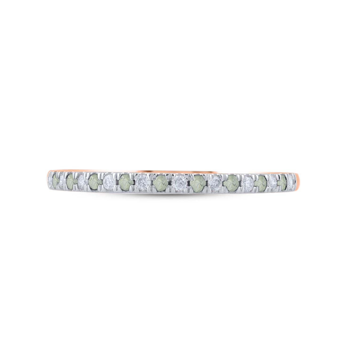 Diamond and Green Sapphire Stackable Band Ring in 10K Gold