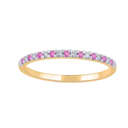 pink sapphire band ring