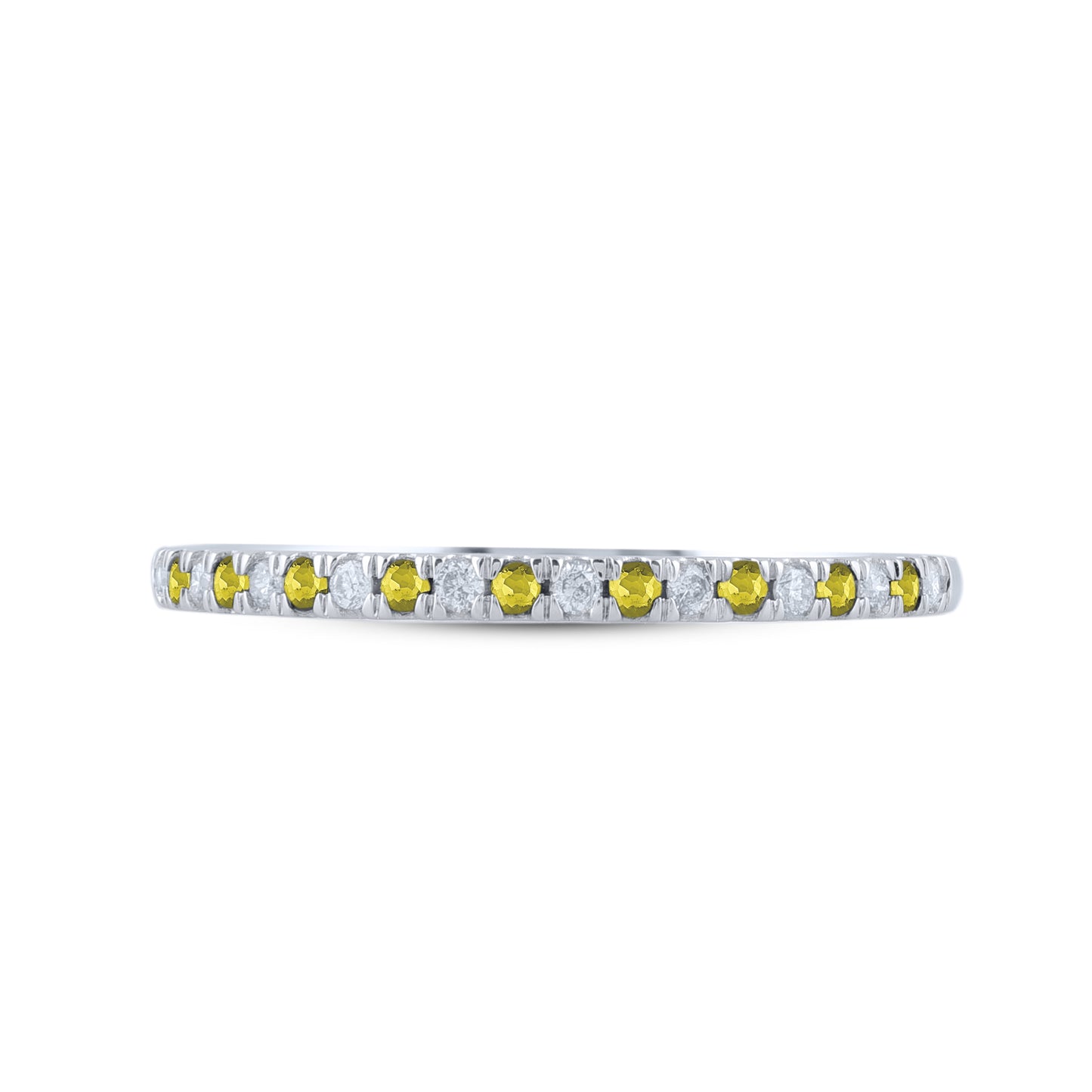 Diamond and Yellow Sapphire Stackable Band Ring in 10K Gold