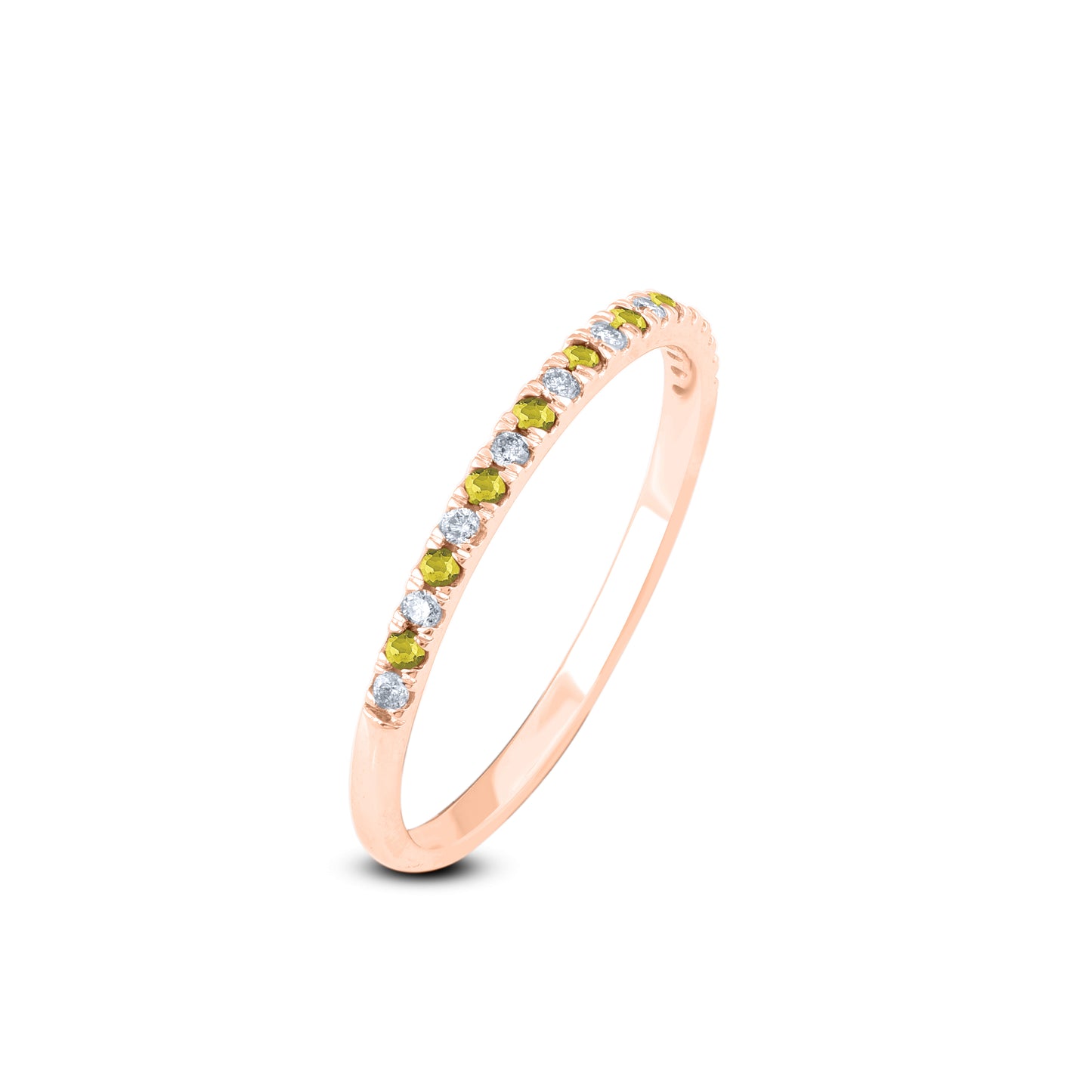 Diamond and Yellow Sapphire Stackable Band Ring in 10K Gold