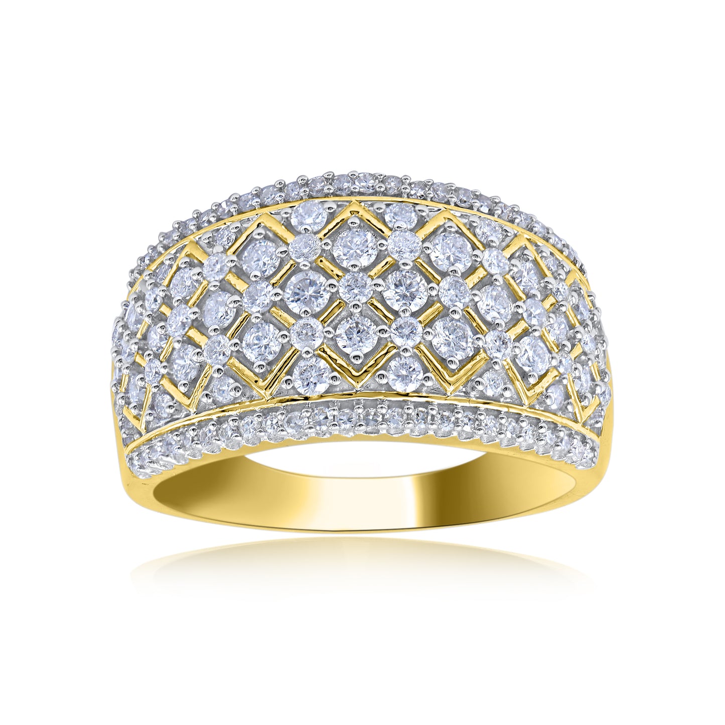 Diamond Multi Row Wedding Band