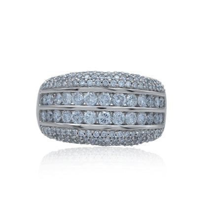 Diamond Multi Row Wedding Band Ring in 10k Gold