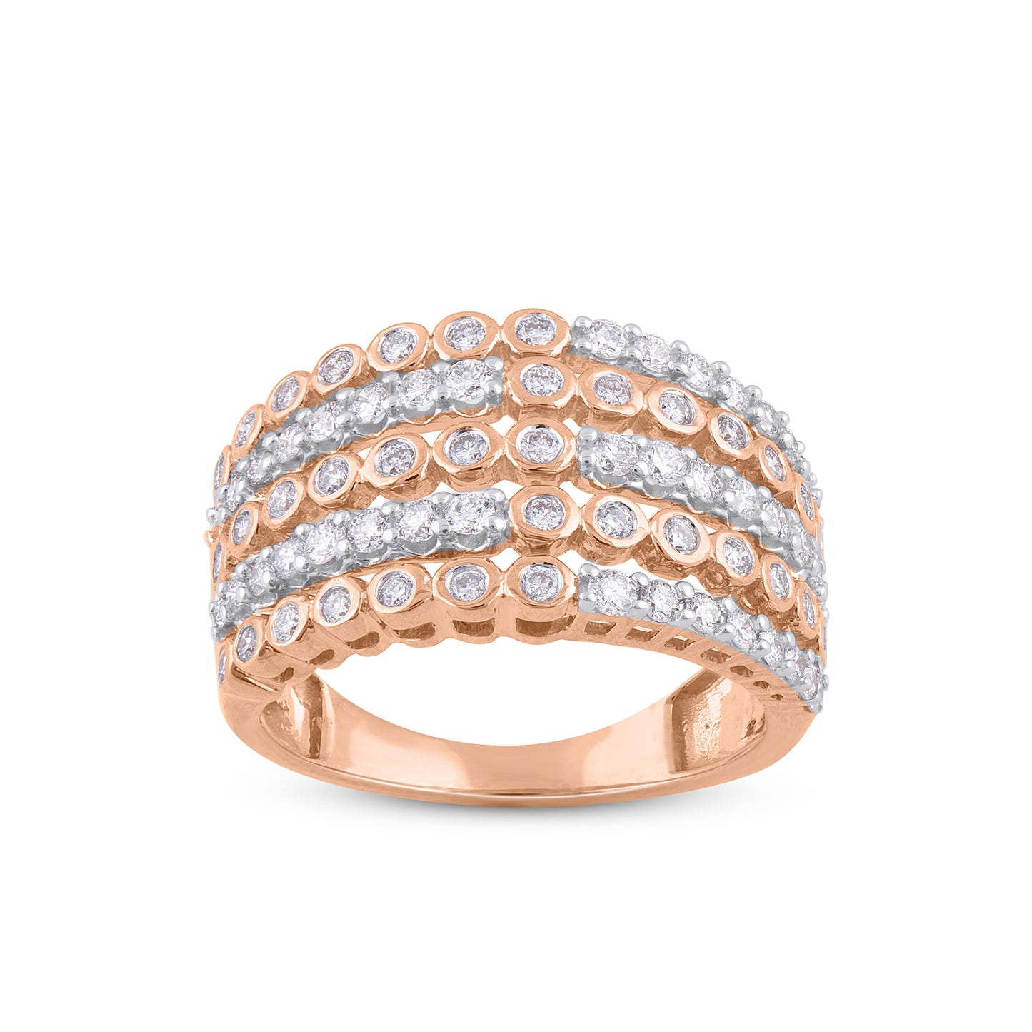 Multi-Row Statement Engagement Band 10K Gold