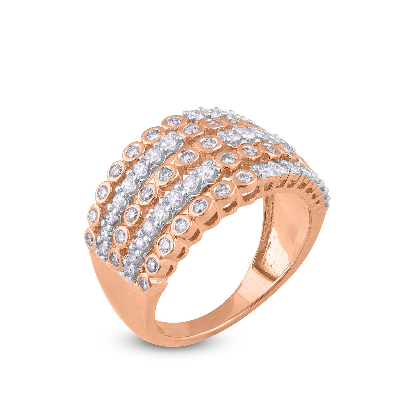 Multi-Row Statement Engagement Band 10K Gold
