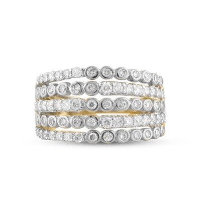 Multi-Row Statement Engagement Band 10K Gold