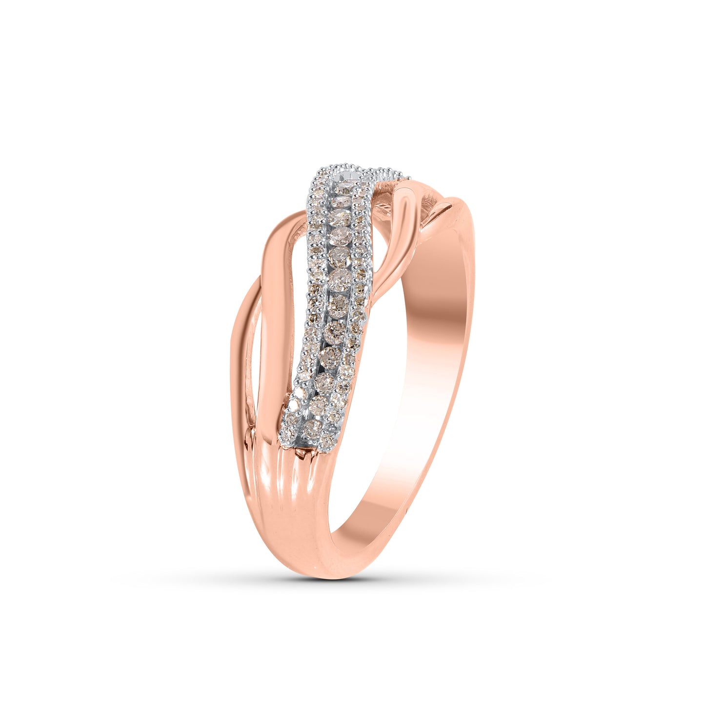 Diamond Wave Band Ring in 10K Gold