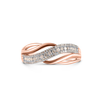 Diamond Wave Band Ring in 10K Gold