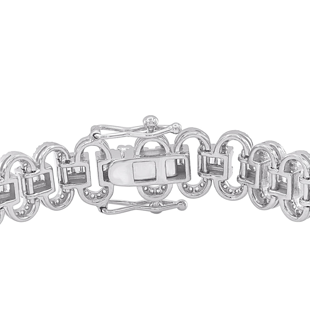3 Carat Natural Diamond Wedding Bracelet in 18K White Gold
