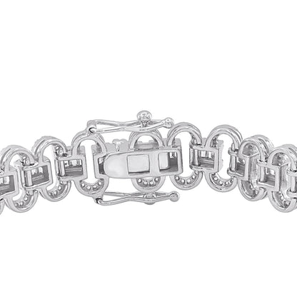 3 Carat Natural Diamond Wedding Bracelet in 14K White Gold
