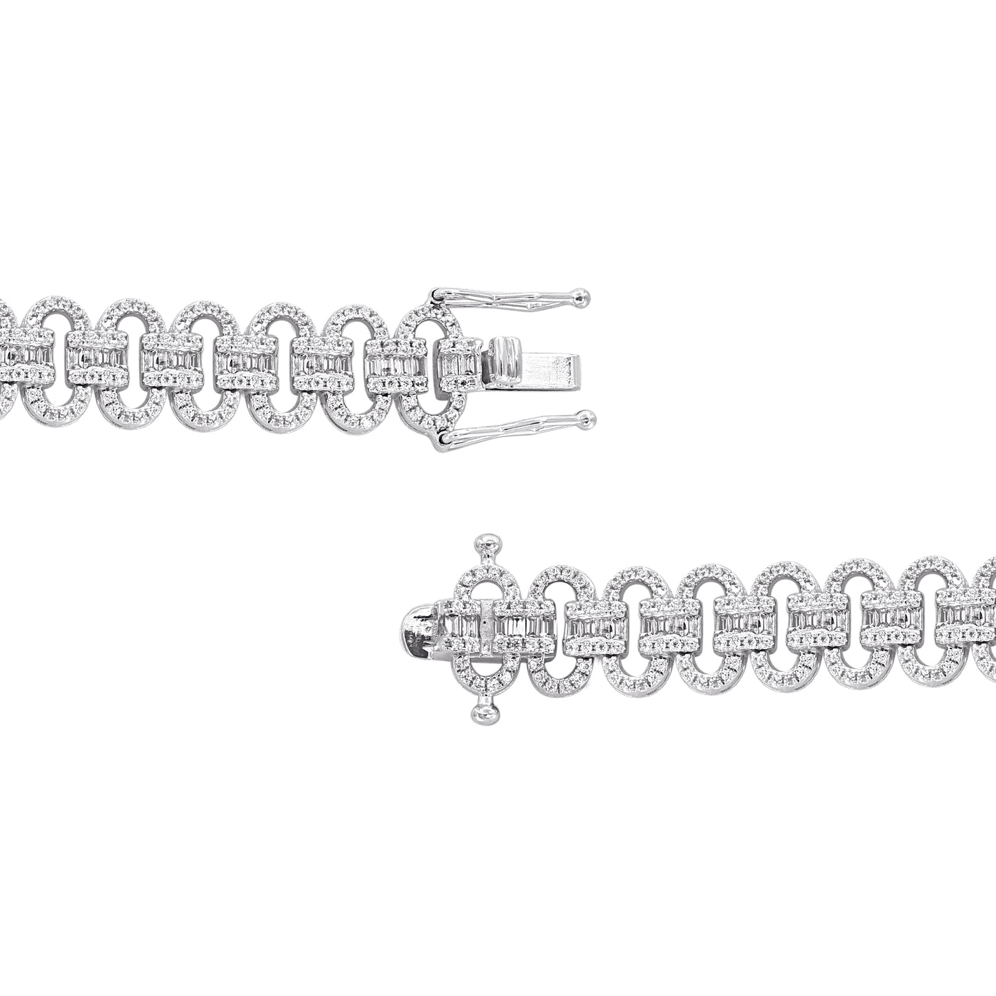 3 Carat Natural Diamond Wedding Bracelet in 14K White Gold