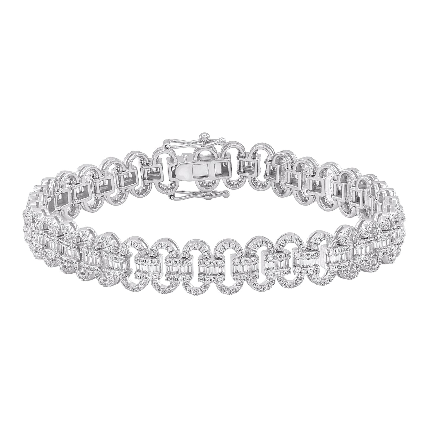 3 Carat Natural Diamond Wedding Bracelet in 18K White Gold