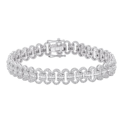 3 Carat Natural Diamond Wedding Bracelet in 14K White Gold