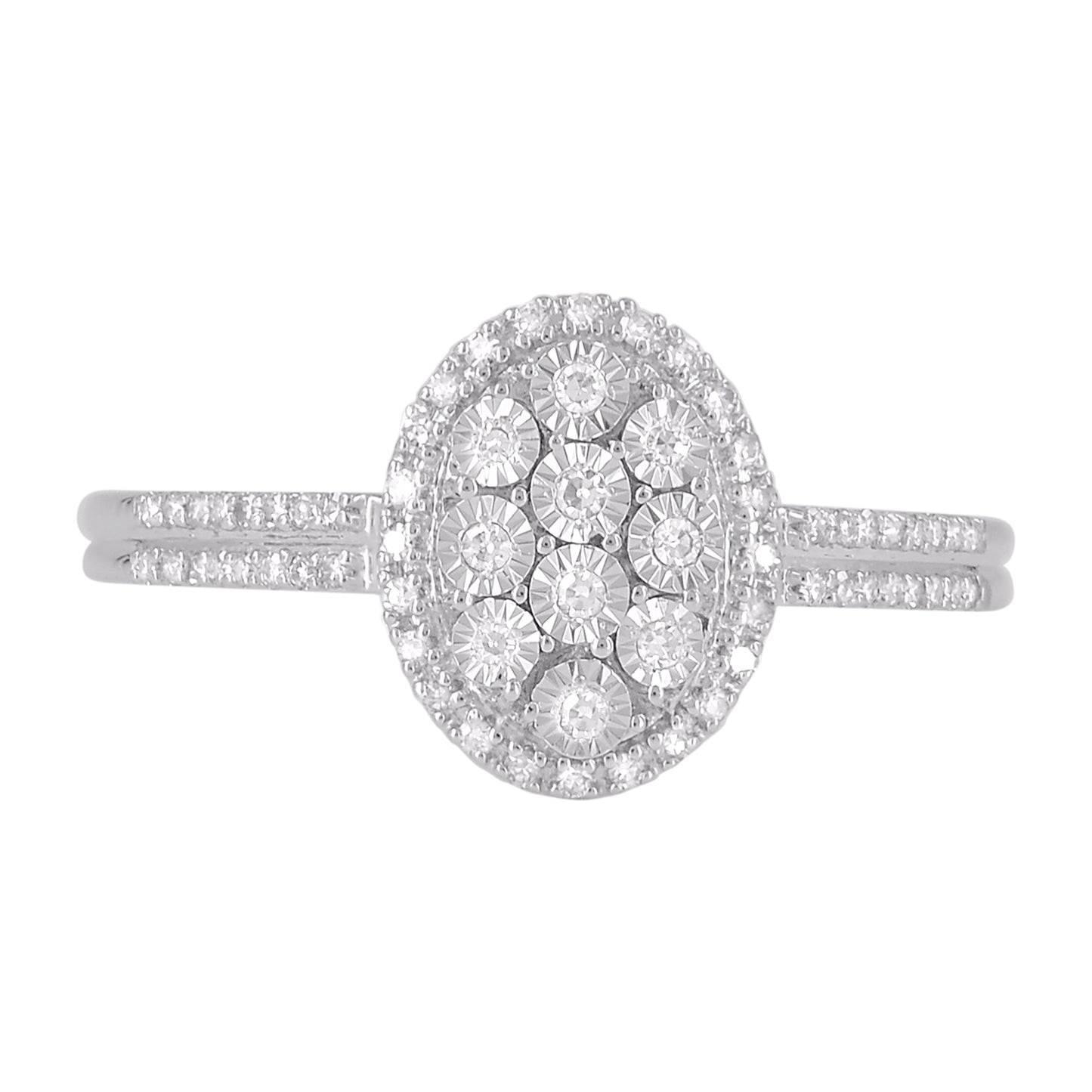0.15 Carat Natural Diamond 14KT White Gold Engagement Ring