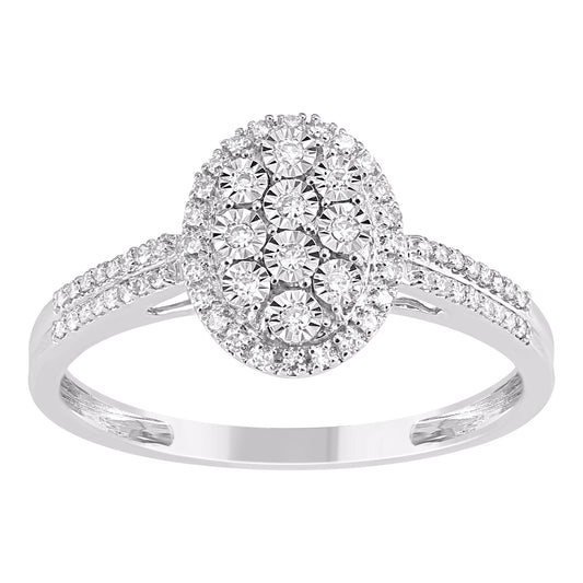 0.15 Carat Natural Diamond 14KT White Gold Engagement Ring