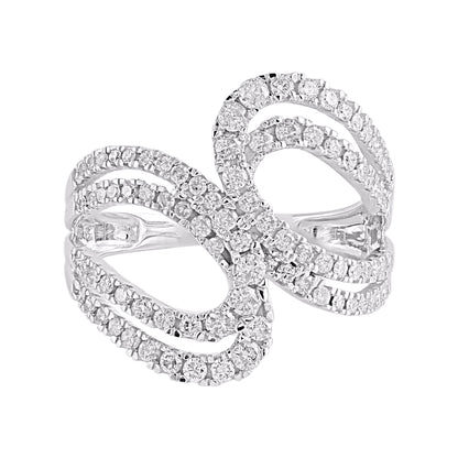 0.75 Carat Diamond Bypass Ring in 14K White Gold