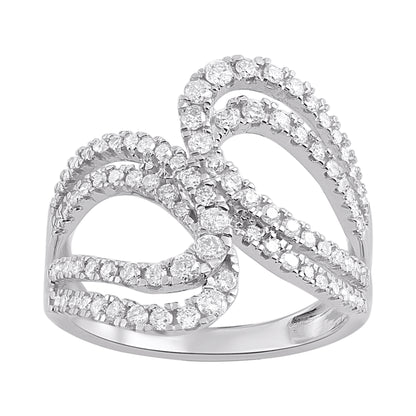 0.75 Carat Diamond Bypass Ring in 14K White Gold