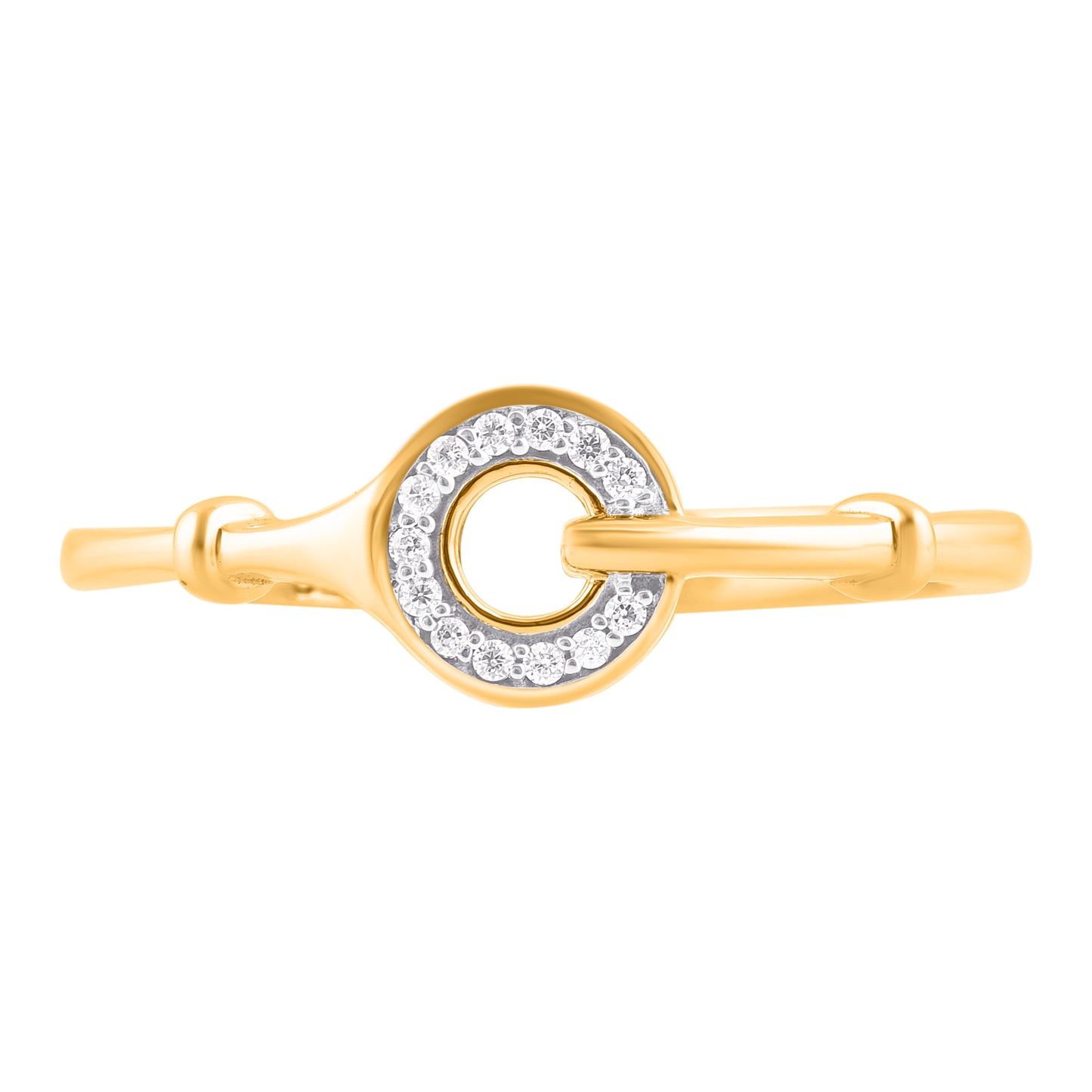 0.04 Carat Diamond Interlocking Wedding Ring in 14KT Yellow Gold