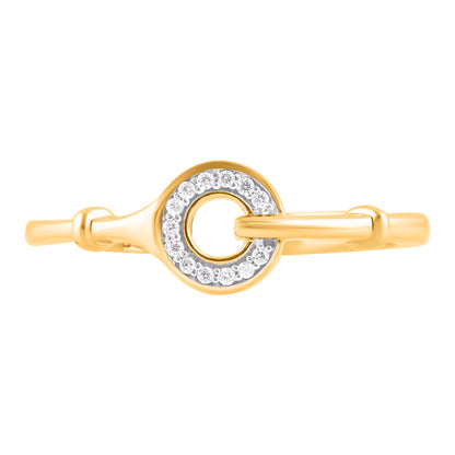 0.04 Carat Diamond Interlocking Wedding Ring in 14KT Yellow Gold