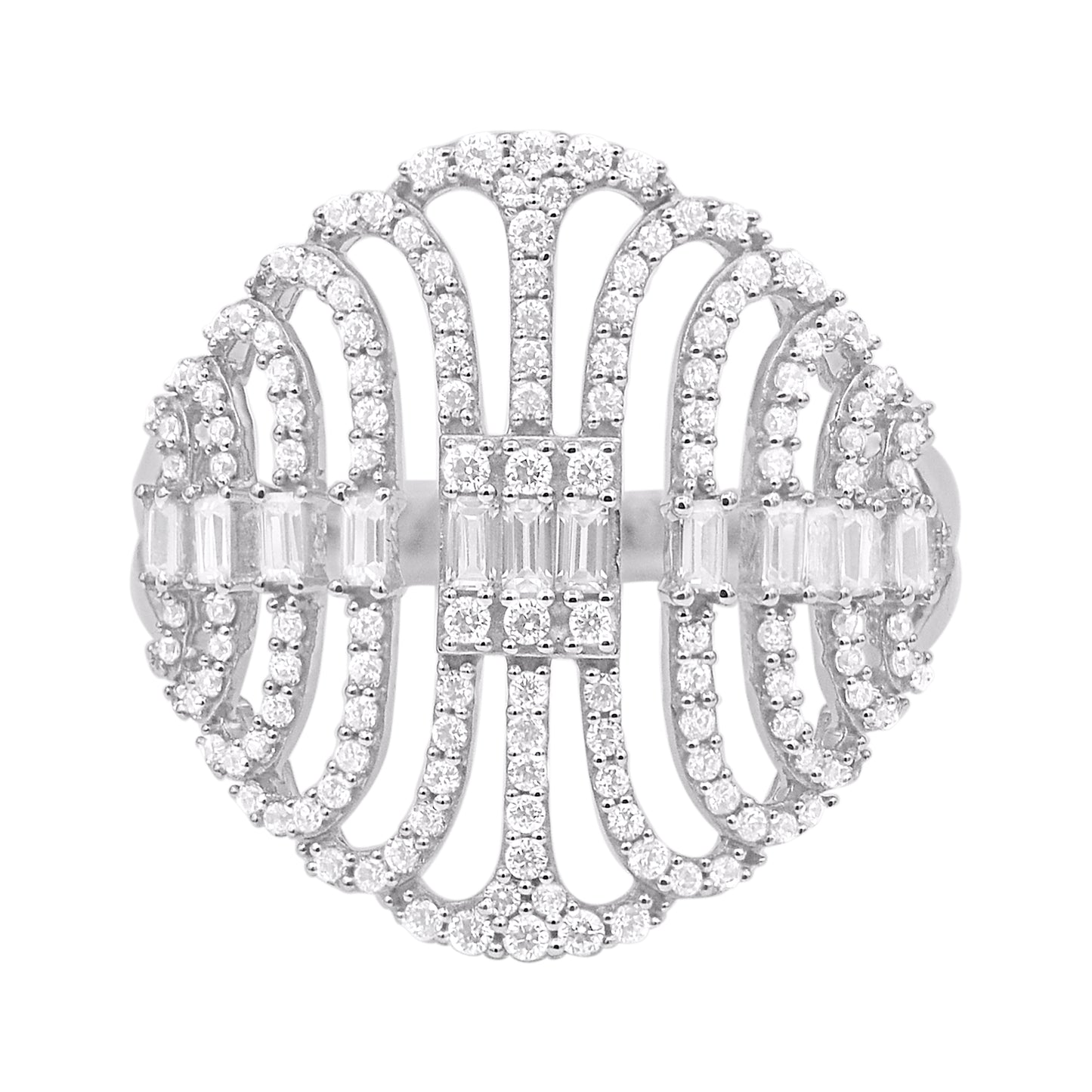 0.75 Carat Mixed-Cut Diamond Layered Wedding Ring in 14K White Gold
