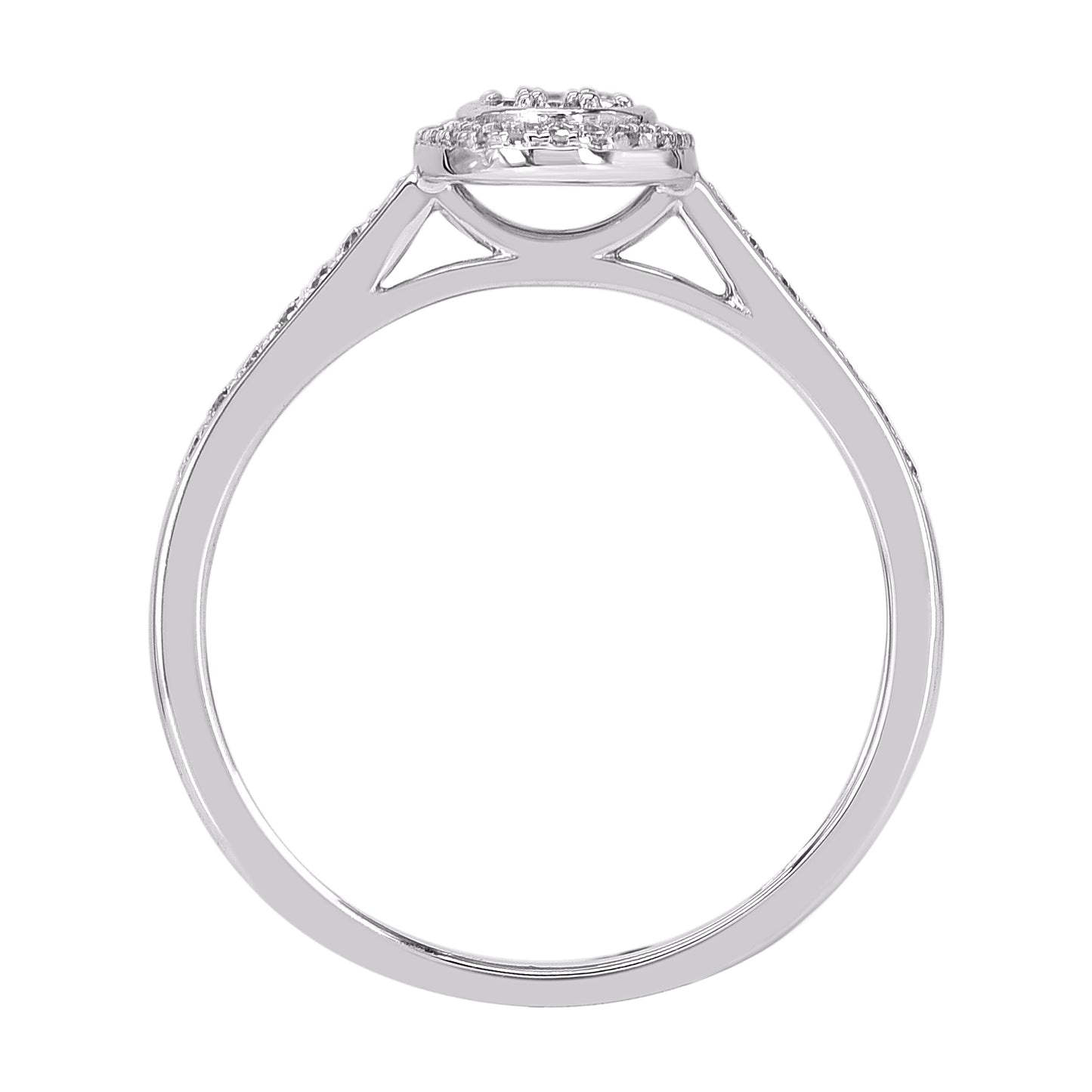 0.25 Carat Natural Diamond 14KT White Gold Halo Engagement Ring