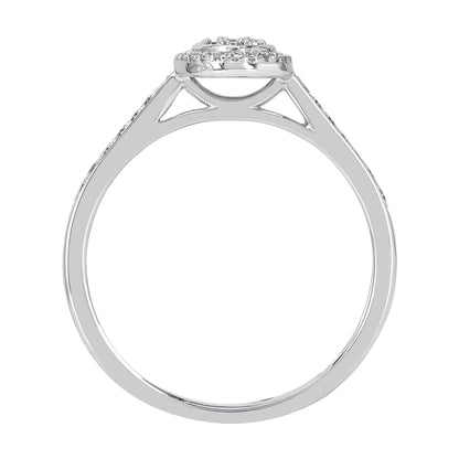 0.25 Carat Natural Diamond 14KT White Gold Halo Engagement Ring