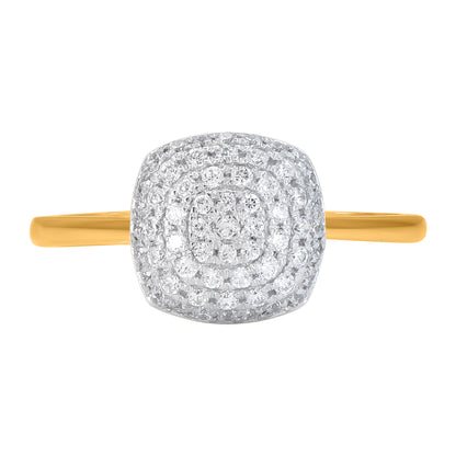 0.33 Carat Natural Round Diamond 14KT Yellow Gold Cluster Ring