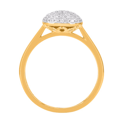 0.33 Carat Natural Round Diamond 14KT Yellow Gold Cluster Ring