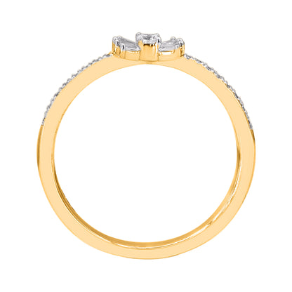 0.25 Carat Natural Diamond Bow Ring in 14KT Yellow Gold