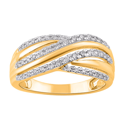 0.33 Carat Natural Round Diamond 14 Karat Yellow Gold Wedding Band Ring