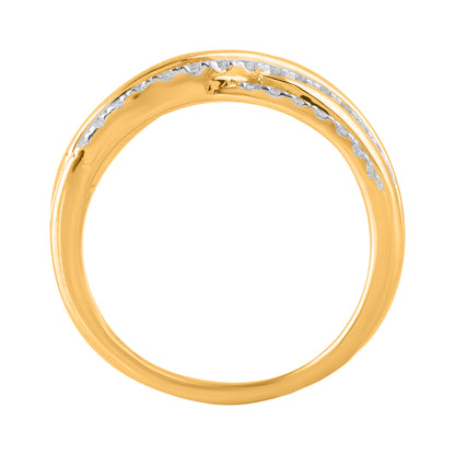 0.33 Carat Natural Round Diamond 14 Karat Yellow Gold Wedding Band Ring