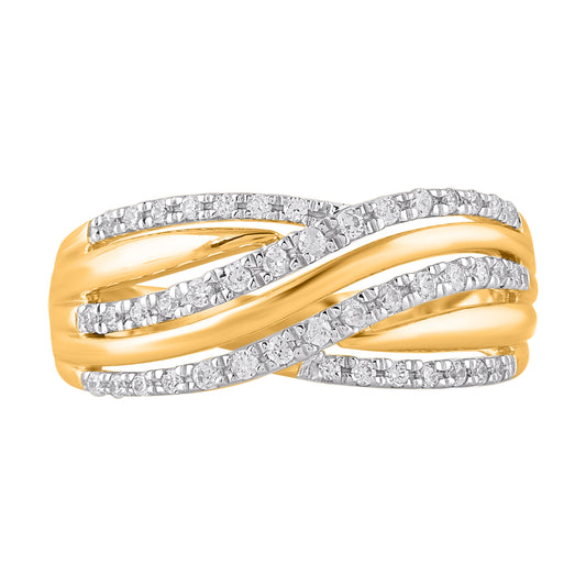 0.33 Carat Natural Round Diamond 14 Karat Yellow Gold Wedding Band Ring