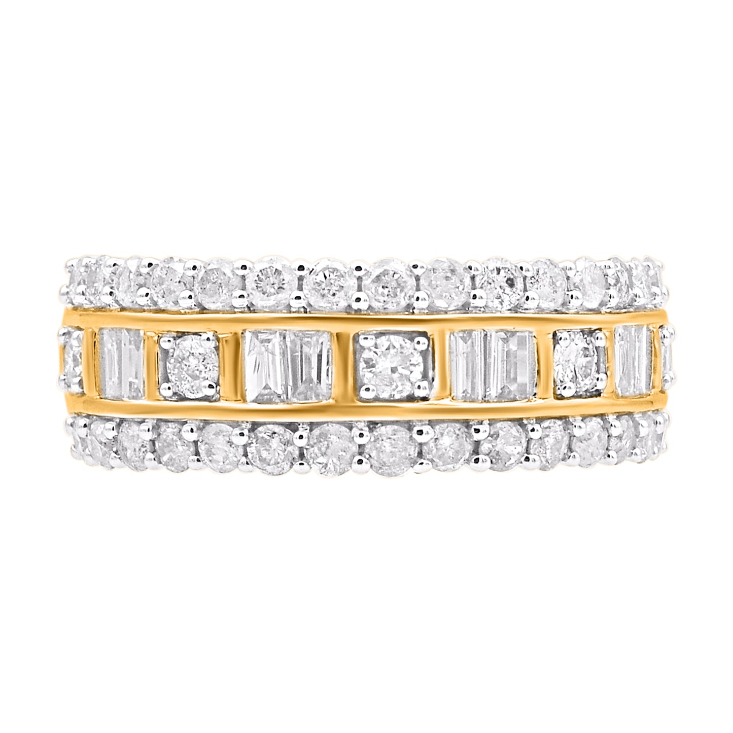 1.20 Carat Natural Diamond 14 Karat Yellow Gold Wedding Band Ring