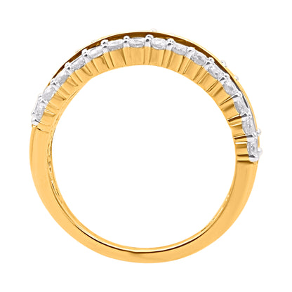 1.20 Carat Natural Diamond 14 Karat Yellow Gold Wedding Band Ring