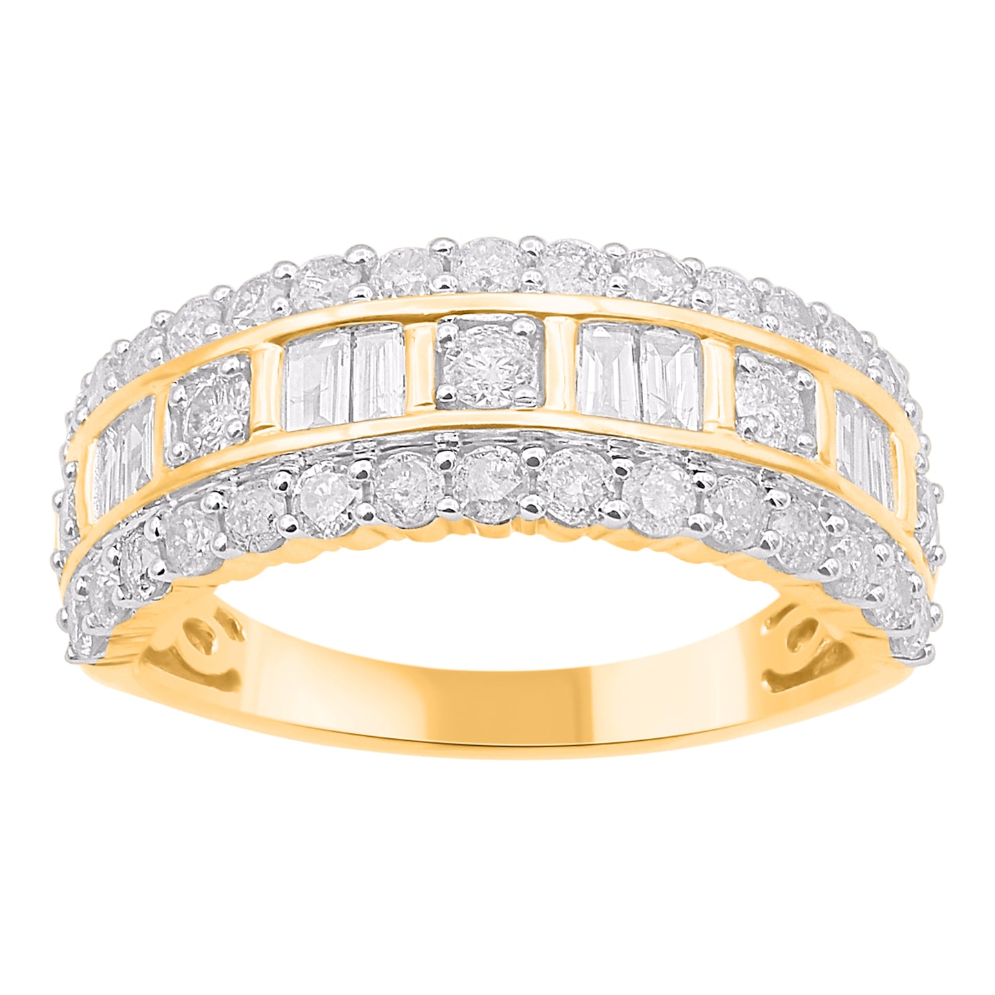 1.20 Carat Natural Diamond 14 Karat Yellow Gold Wedding Band Ring