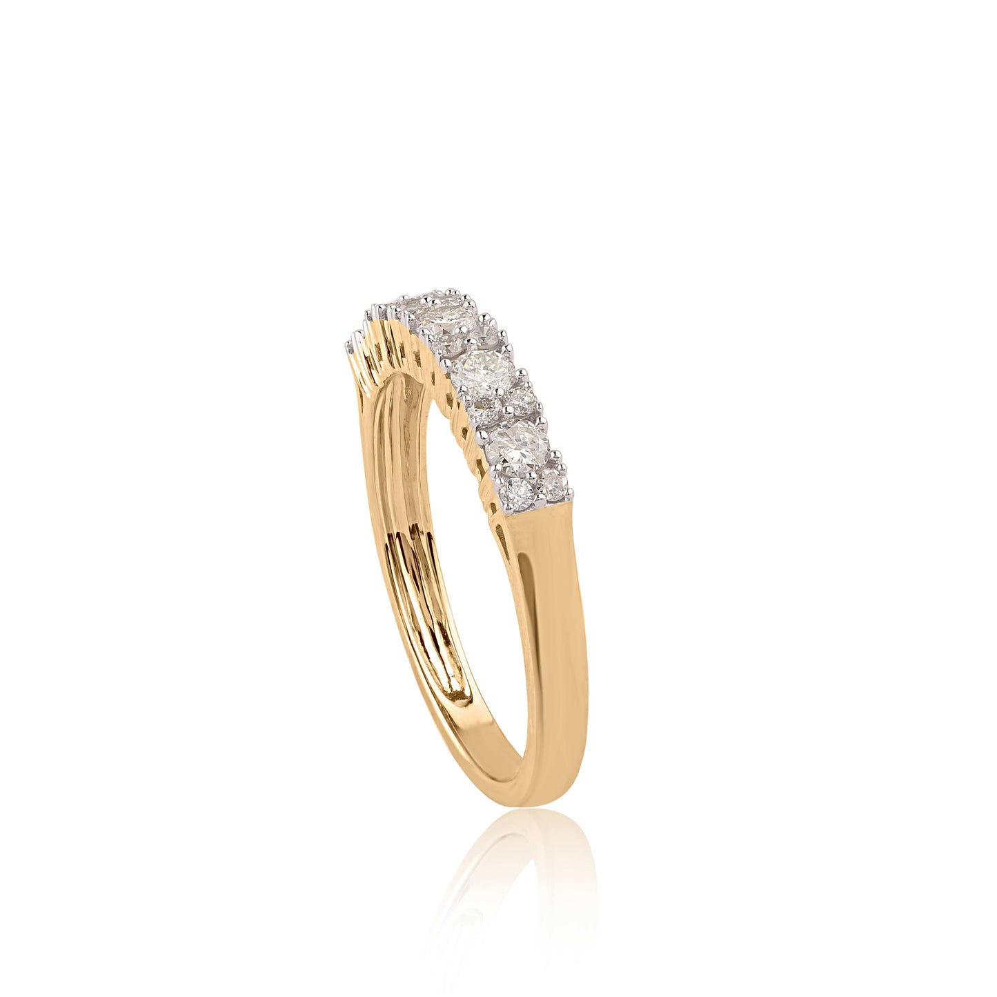 Diamond Engagement Band Ring in 10K Yellow Gold