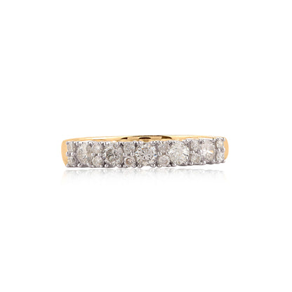 Diamond Engagement Band Ring in 10K Yellow Gold