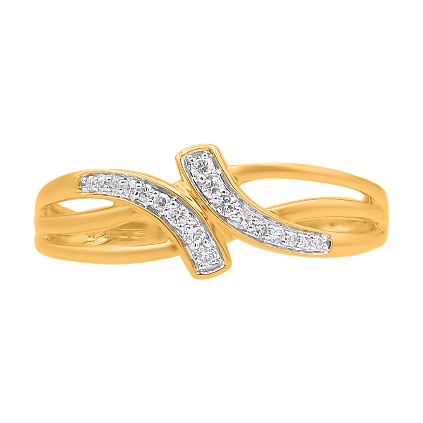 0.08 Carat Diamond Bypass Ring in 14K Yellow Gold