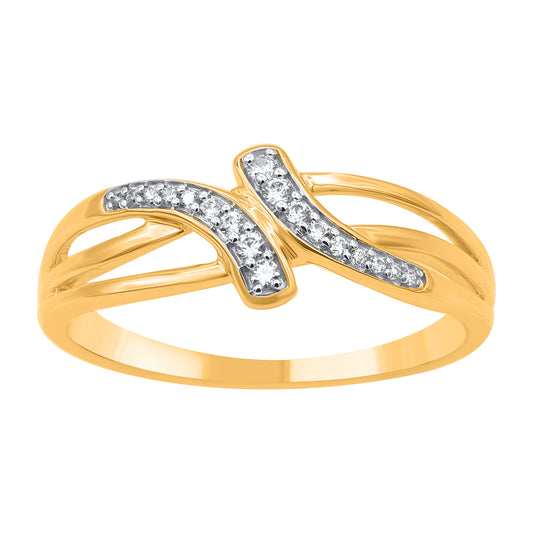 0.08 Carat Diamond Bypass Ring in 14K Yellow Gold