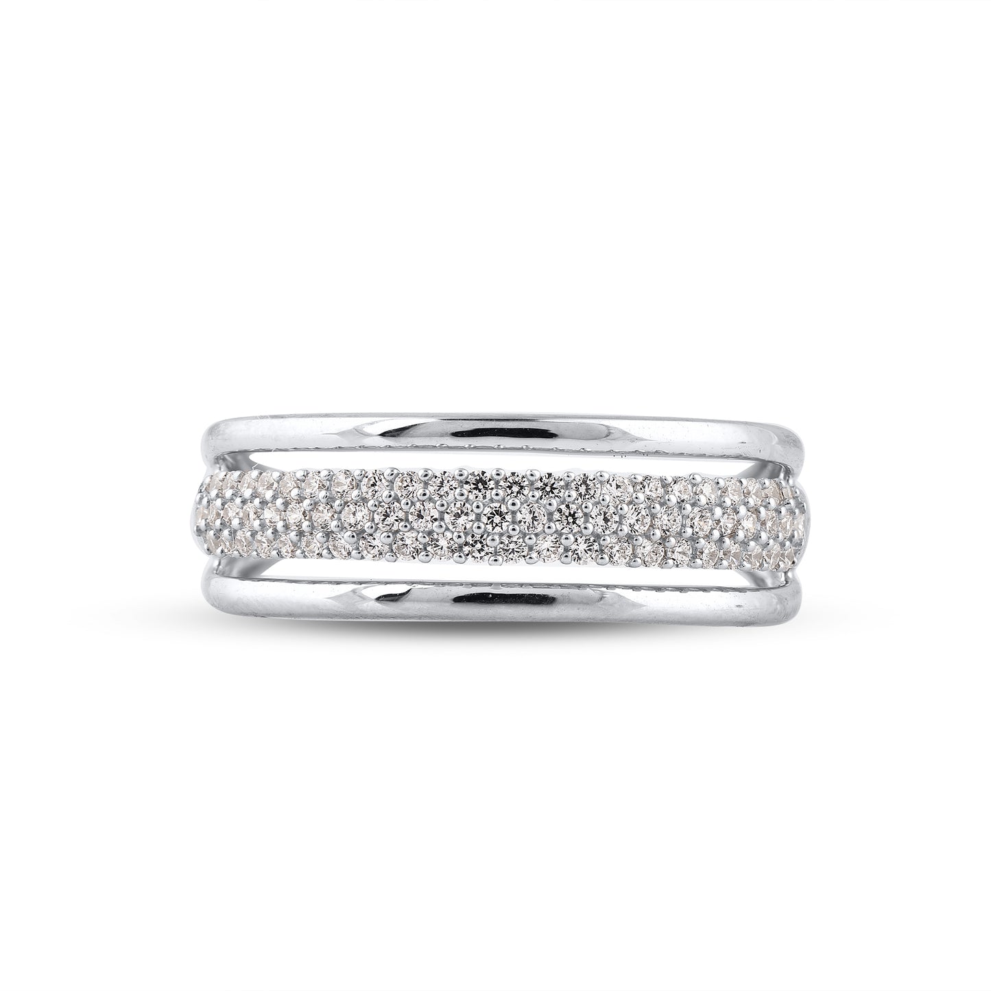 Half Eternity Engagement Band in 925 Sterling Silver
