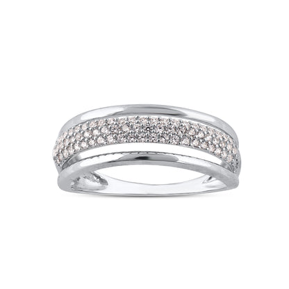 Half Eternity Engagement Band in 925 Sterling Silver