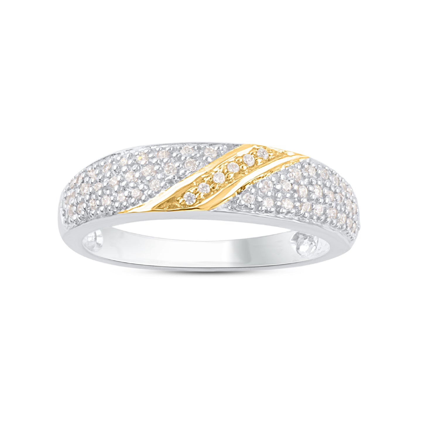 Two Tone Wedding Band Ring in 10K Gold