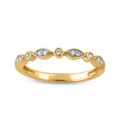 Diamond Wedding Band Ring in 10K Gold