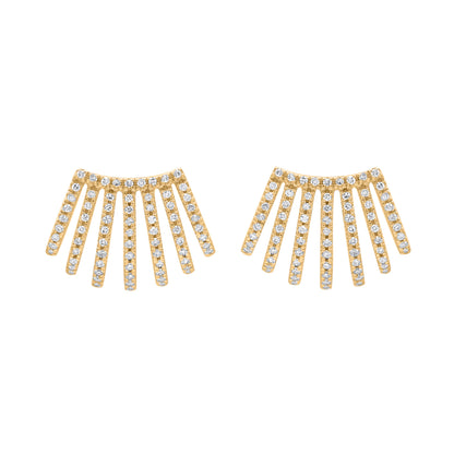 0.35 Carat Natural Diamond Stud Earrings 14K Yellow Gold