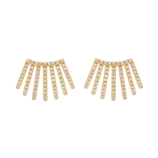 0.35 Carat Natural Diamond Stud Earrings 14K Yellow Gold