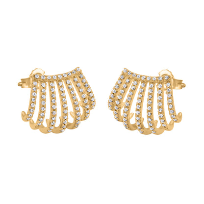 0.35 Carat Natural Diamond Stud Earrings 14K Yellow Gold