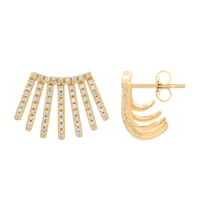 0.35 Carat Natural Diamond Stud Earrings 14K Yellow Gold