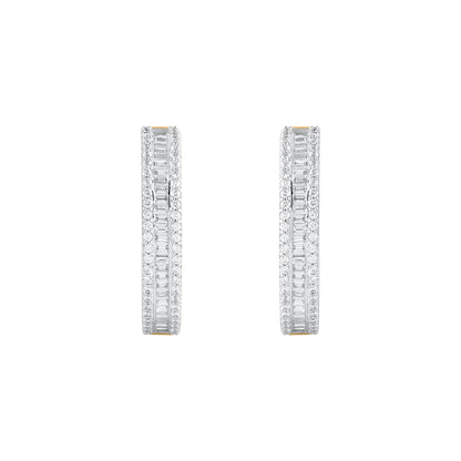 1.0 Carat Natural Diamond 14 Karat Yellow Gold Hoop Earrings